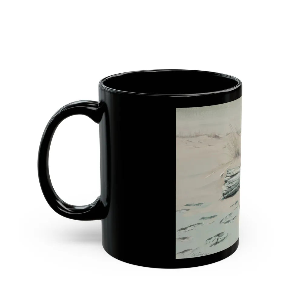 Couple on the Beach, probable commercial advertisement, 1960 - Black Coffee Mug-Go Mug Yourself