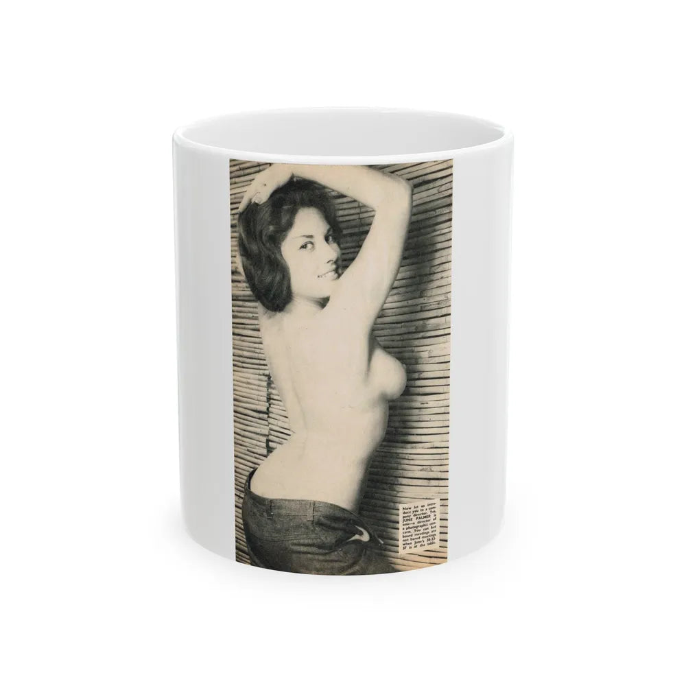 June Palmer #229 - Topless (Vintage Female Icon) White Coffee Mug-11oz-Go Mug Yourself