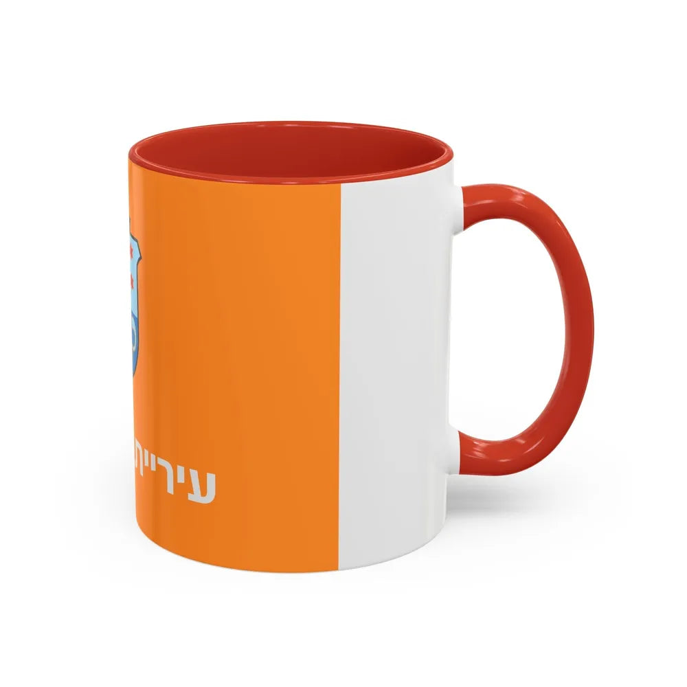 Flag of Ashkelon Israel - Accent Coffee Mug-Go Mug Yourself