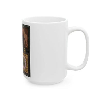 Ulysses S. Grant Of General Staff Regular Army Infantry Regiment; Dried Flowers In Frame On Left (U.S. Civil War) White Coffee Mug-Go Mug Yourself