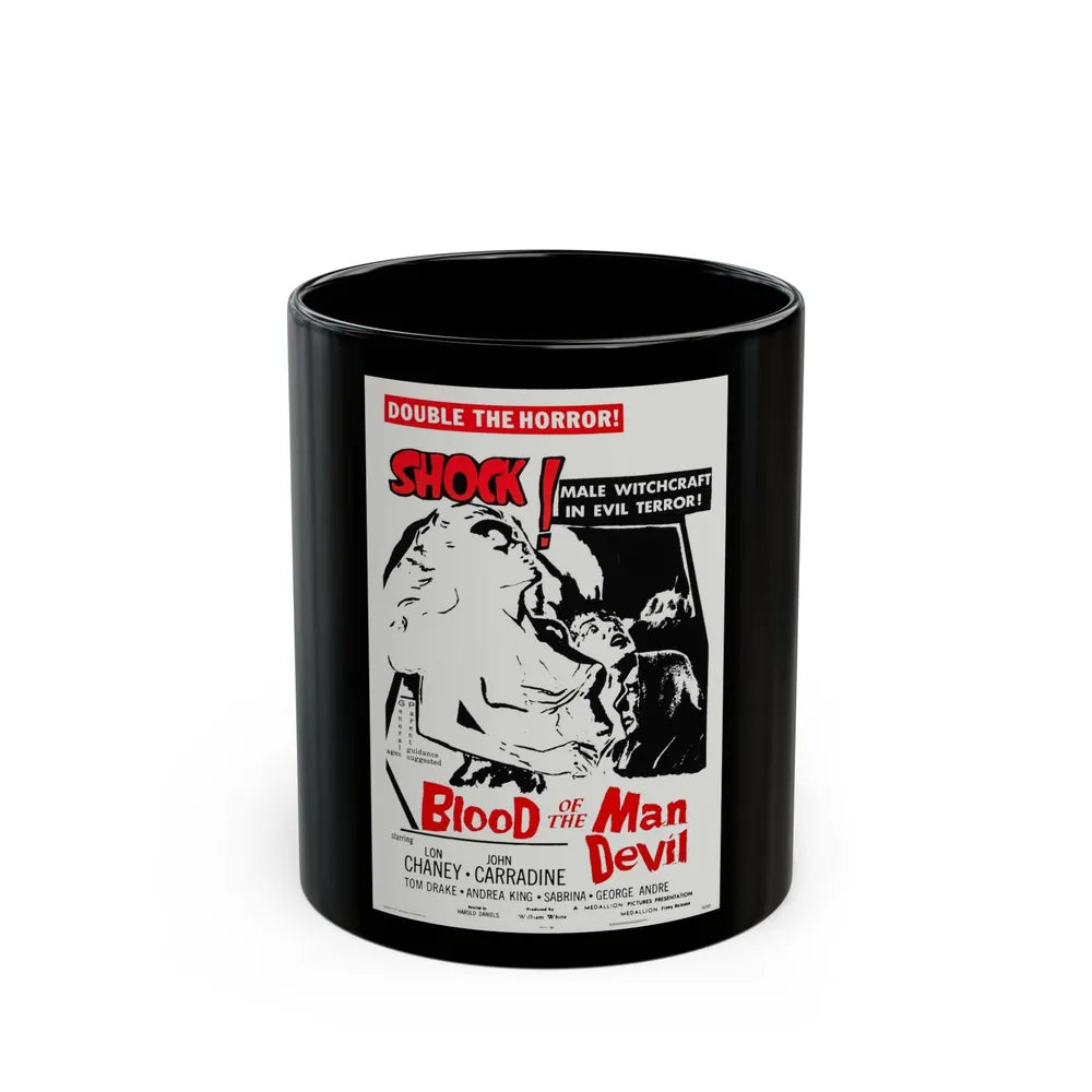 BLOOD OF THE MAN DEVIL (HOUSE OF THE BLACK DEATH) 1965 Movie Poster - Black Coffee Mug-11oz-Go Mug Yourself