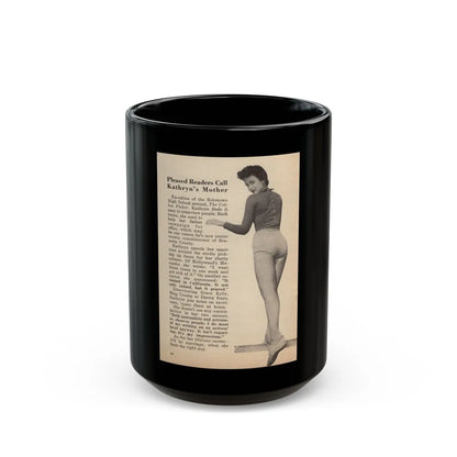 Kathryn Grant #89 - Pages 34 Featuring, 1 B&W Photo & Article from People Today Pocket Mag. 12-15-54 (Vintage Female Icon) Black Coffee Mug-15oz-Go Mug Yourself