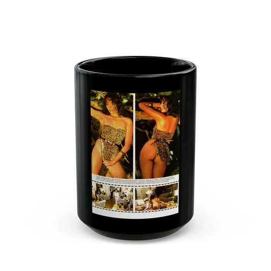 Barbara Carrera #93 (Vintage Female Icon) Black Coffee Mug-15oz-Go Mug Yourself