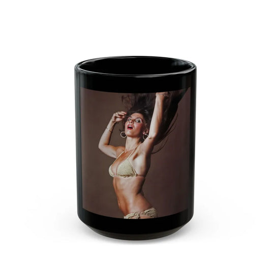 Caroline Munro #258 (Vintage Female Icon) Black Coffee Mug-15oz-Go Mug Yourself