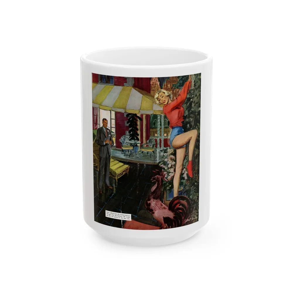 Escapade, The Saturday Evening Post illustration, 1949 - White Coffee Mug-15oz-Go Mug Yourself