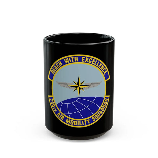 730 Air Mobility Squadron AMC (U.S. Air Force) Black Coffee Mug-15oz-Go Mug Yourself