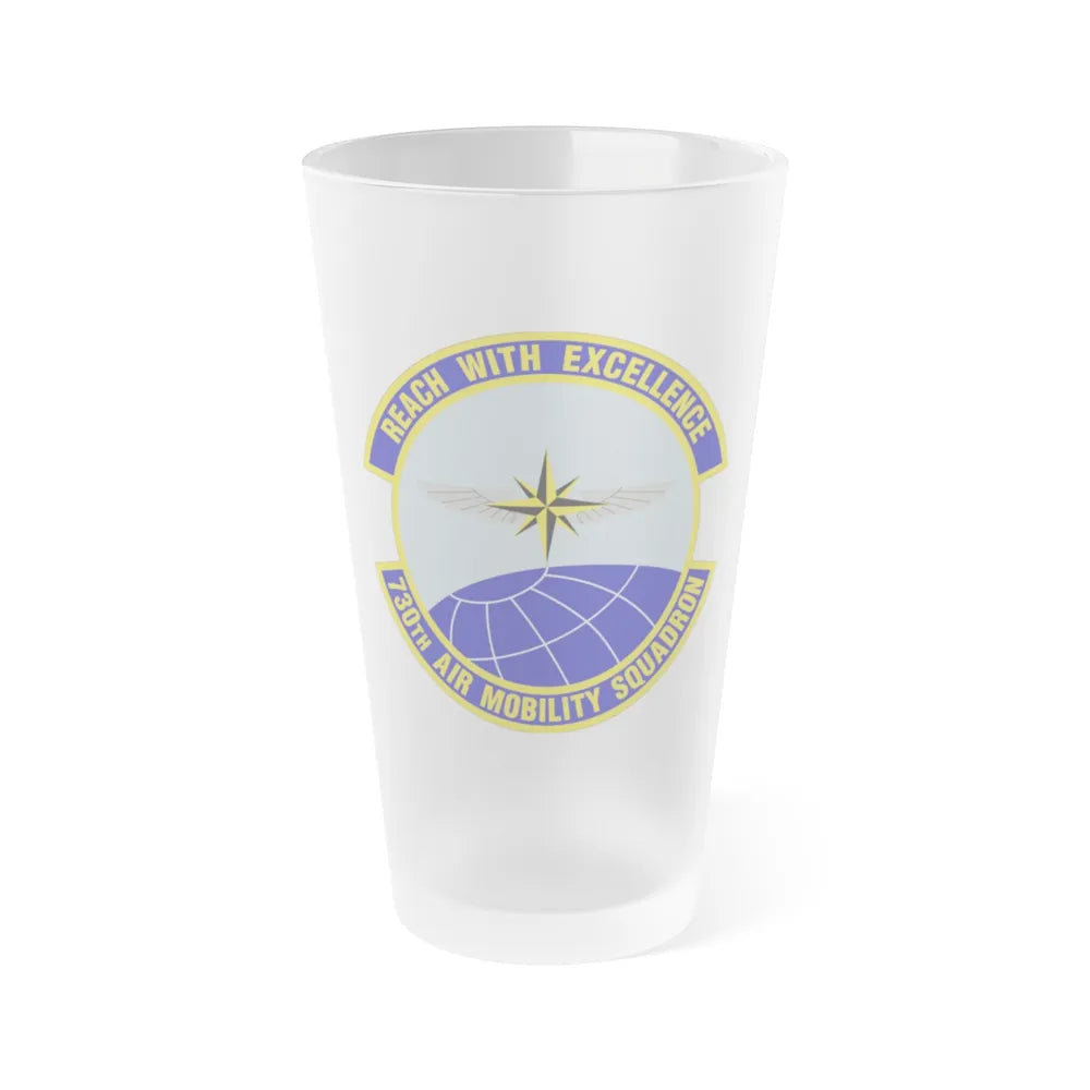 730 Air Mobility Squadron AMC (U.S. Air Force) Frosted Pint Glass 16oz-Go Mug Yourself