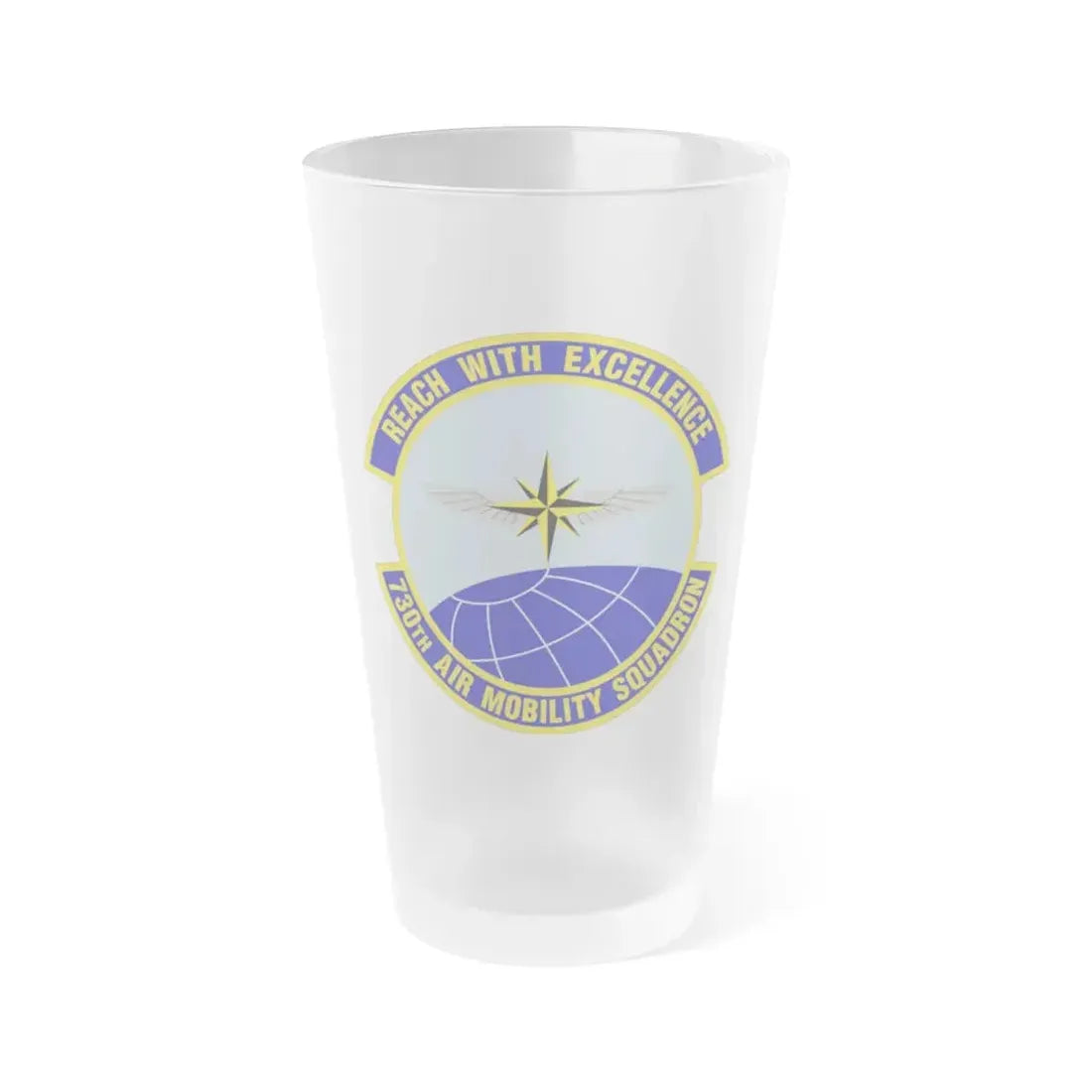 730 Air Mobility Squadron AMC (U.S. Air Force) Frosted Pint Glass 16oz Default Title - Go Mug Yourself