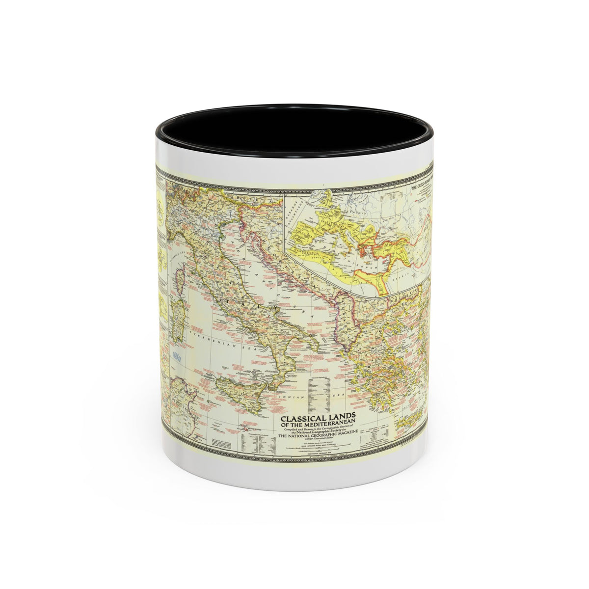 Mediterranean - Classical Lands (1949) (Map) Accent Coffee Mug