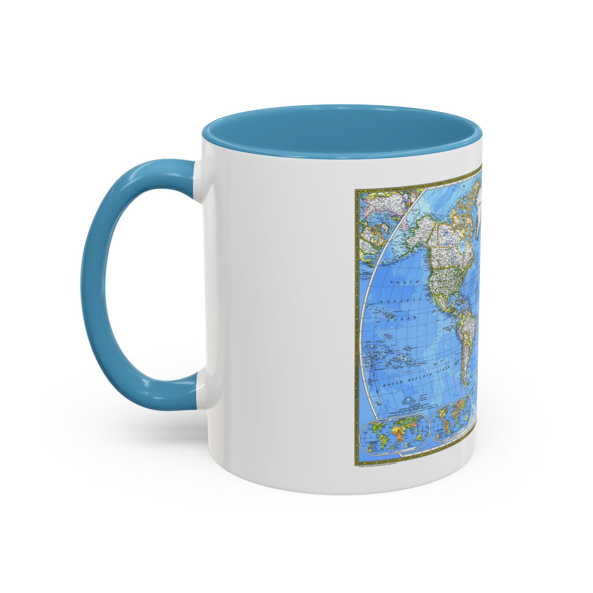 World Map (1981) (Map) Accent Coffee Mug