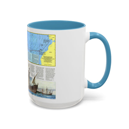 Americas - Where Did Columbus Discover America (1987) (Map) Accent Coffee Mug