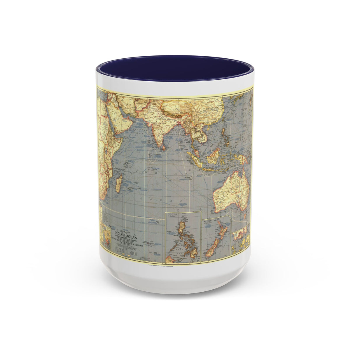 Indian Ocean (1941) (Map) Accent Coffee Mug