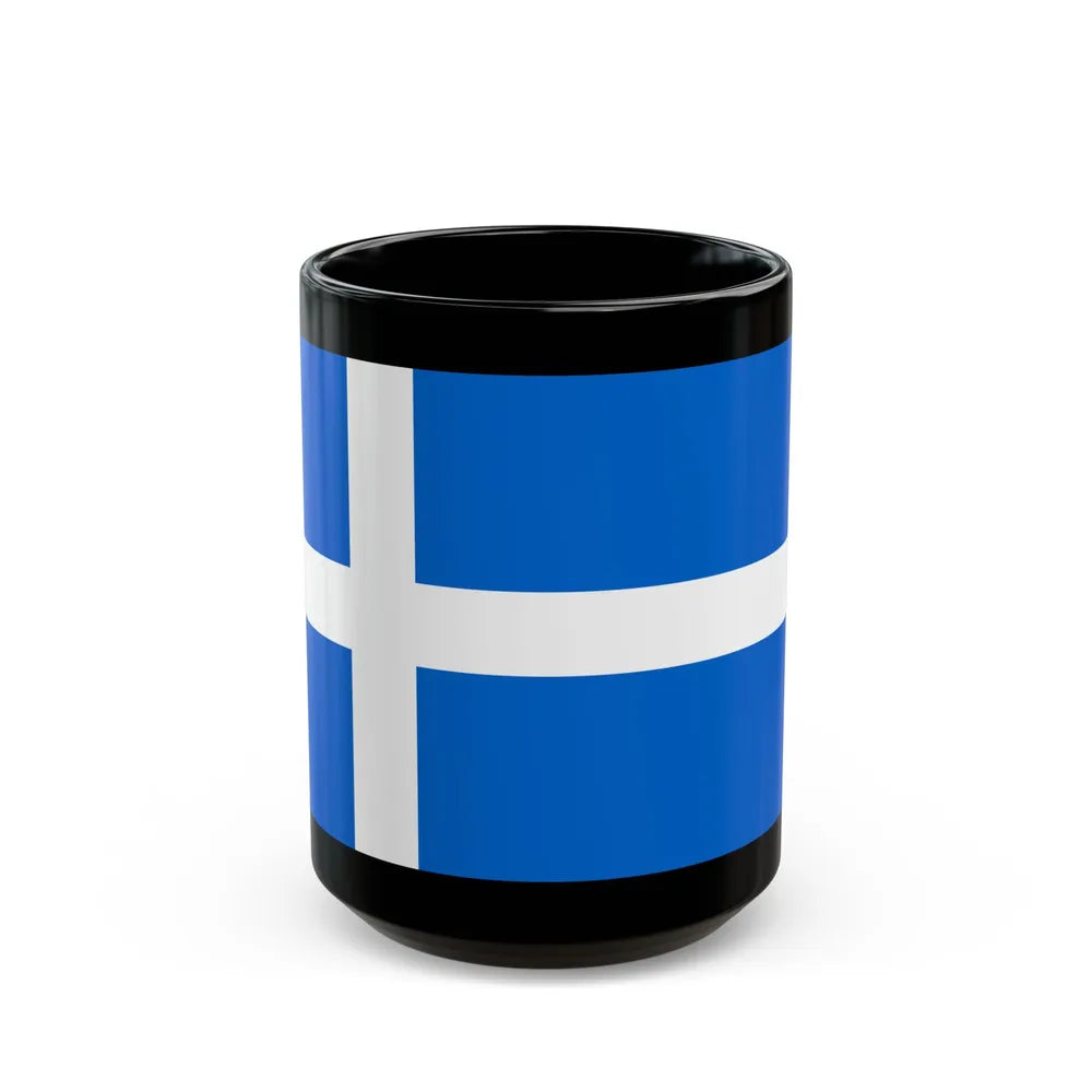 Flag of Shetland UK - Black Coffee Mug-15oz-Go Mug Yourself