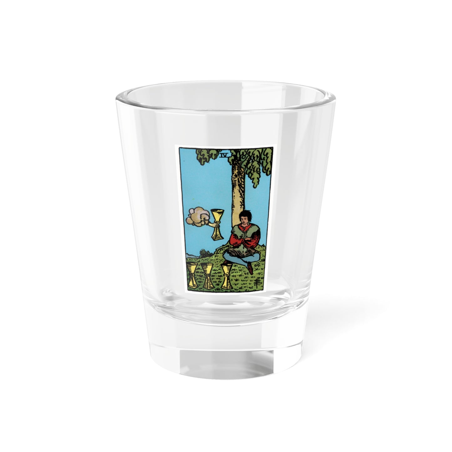 The 4 of Cups (Tarot Card) Shot Glass 1.5oz-1.5oz-Go Mug Yourself