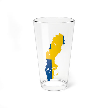 Sverige FlaggKarta (Sweden) Pint Glass 16oz