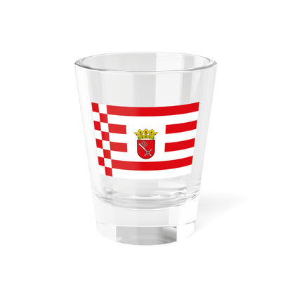 Flag of Bremen with middle arms Germany - Shot Glass 1.5oz