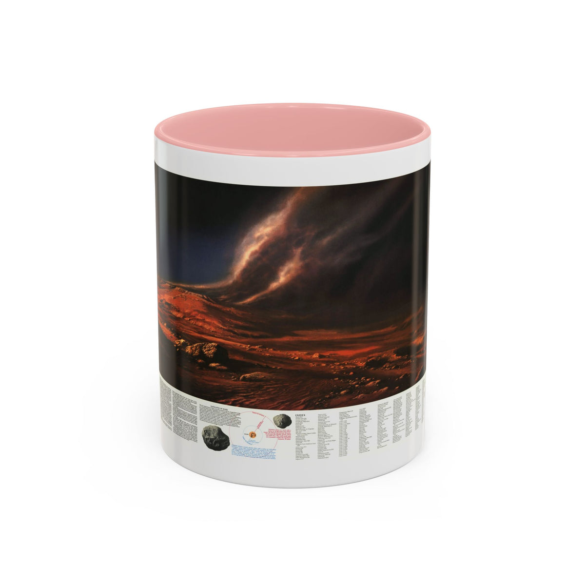 Space - MARS, Dusty Face of (1973) (Map) Accent Coffee Mug