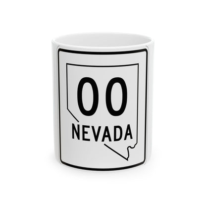 Nevada 00 1955 (Nevada) (Road Sign) White Coffee Mug
