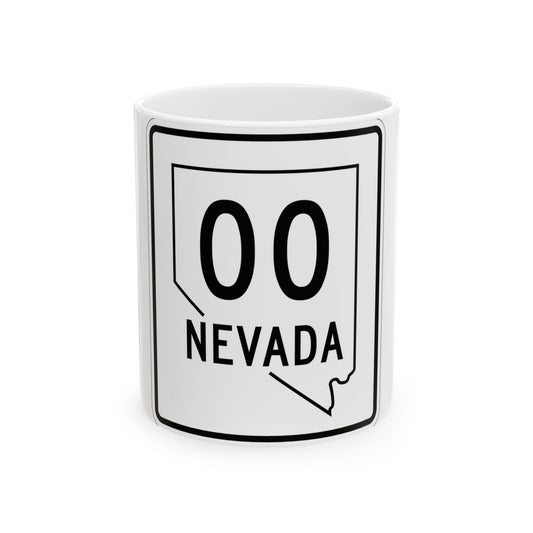 Nevada 00 1955 (Nevada) (Road Sign) White Coffee Mug