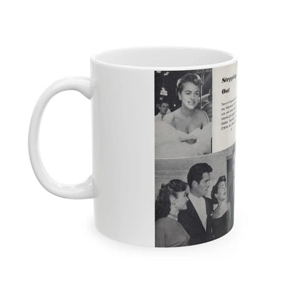 Terry Moore #443 - 66 PHOTOGRAPHS OF Terry MOORE U.K. Pocket Mag. Pages 16 & 17 (Vintage Female Icon) White Coffee Mug-Go Mug Yourself