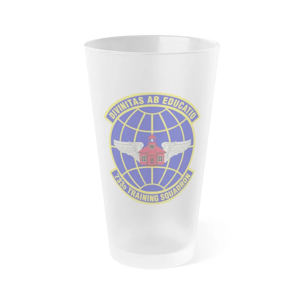 733 Training Squadron AFRC (U.S. Air Force) Frosted Pint Glass 16oz-16oz-Frosted-Go Mug Yourself