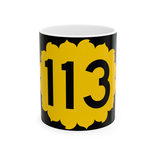 K-113 (Kansas) (Road Sign) White Coffee Mug
