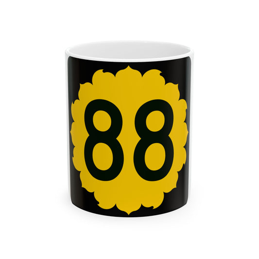 K-88 (Kansas) (Road Sign) White Coffee Mug