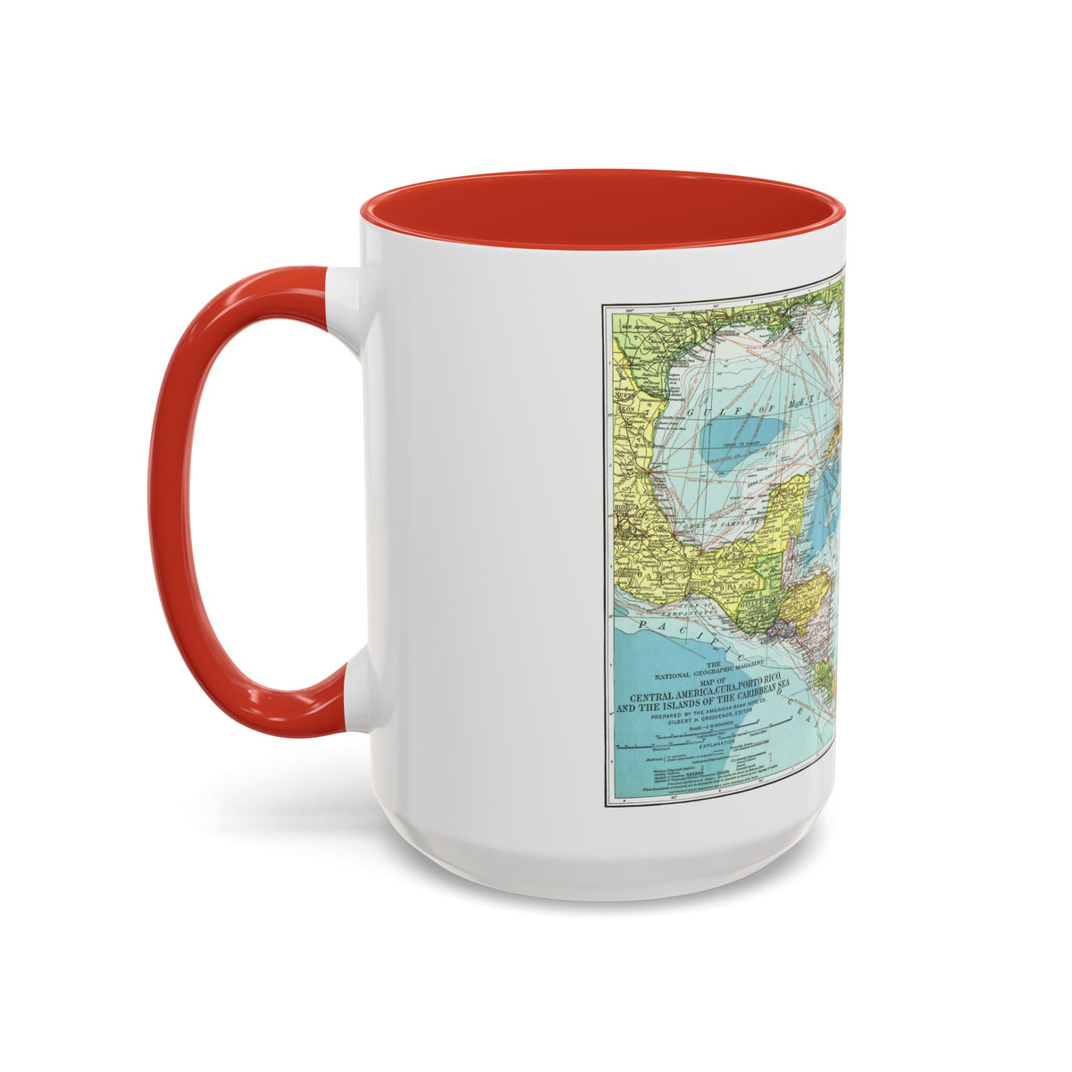 Central America (1913) (Map) Accent Coffee Mug