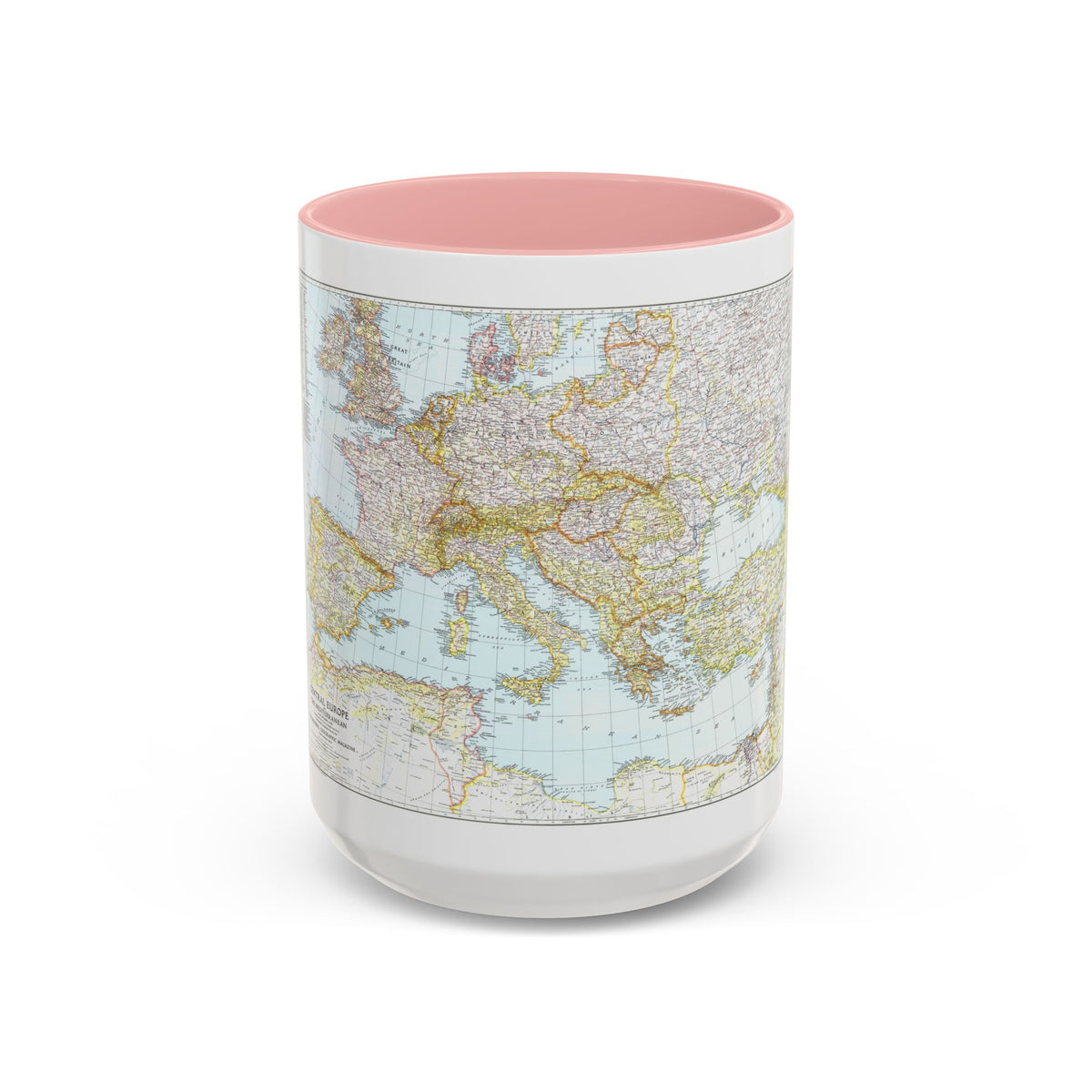 Mediterranean as of September 1 (1939) (Map) Accent Coffee Mug