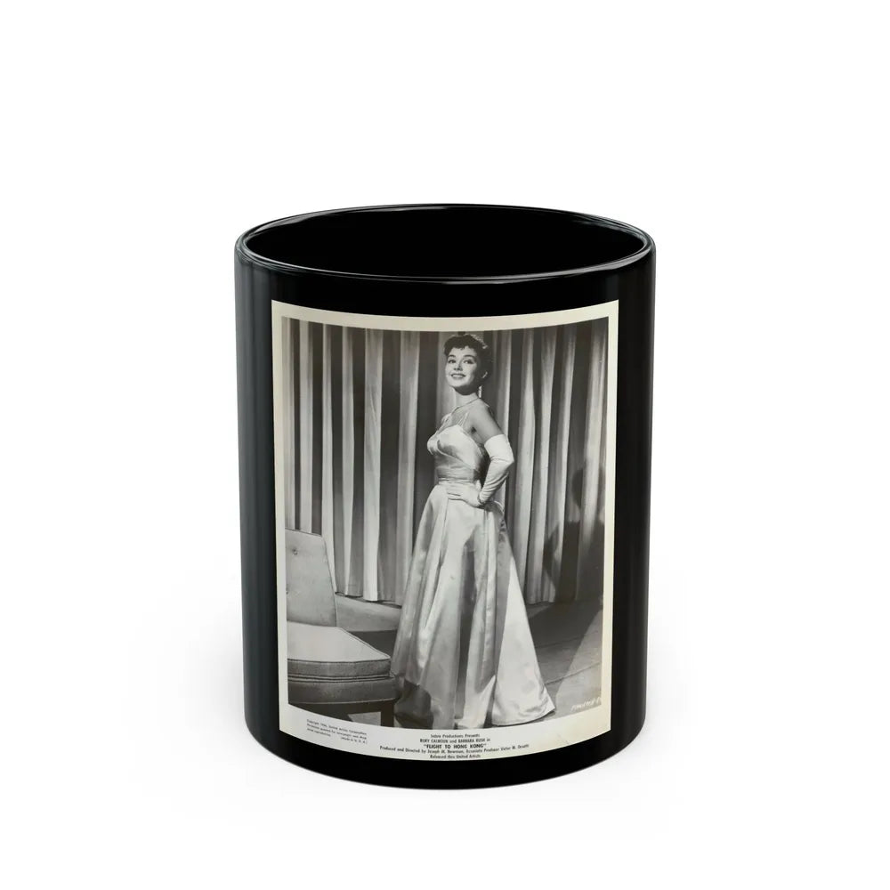 Barbara Rush #235 (Vintage Female Icon) Black Coffee Mug-11oz-Go Mug Yourself