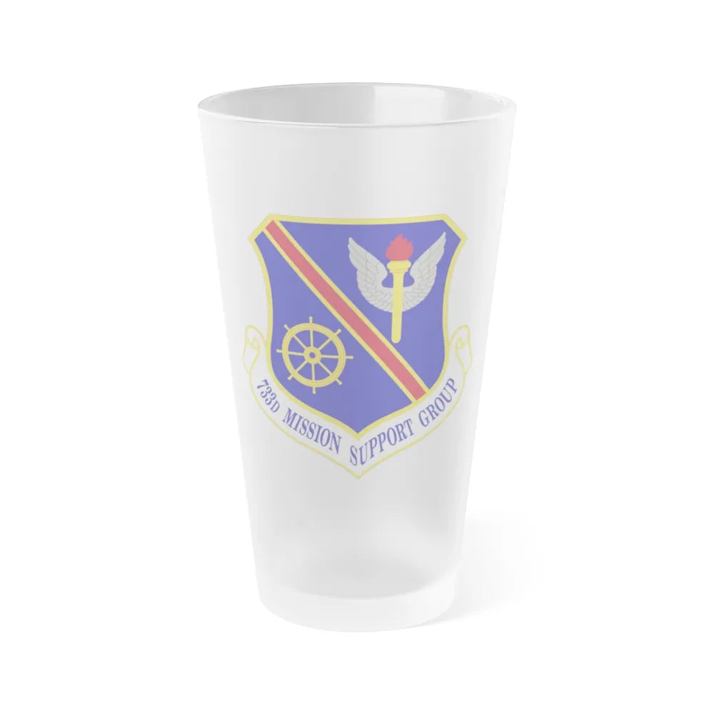 733d Mission Support Group (U.S. Air Force) Frosted Pint Glass 16oz-16oz-Frosted-Go Mug Yourself