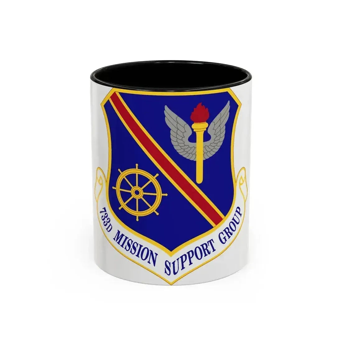 733d Mission Support Group (U.S. Air Force) Accent Coffee Mug 11oz Black - Go Mug Yourself