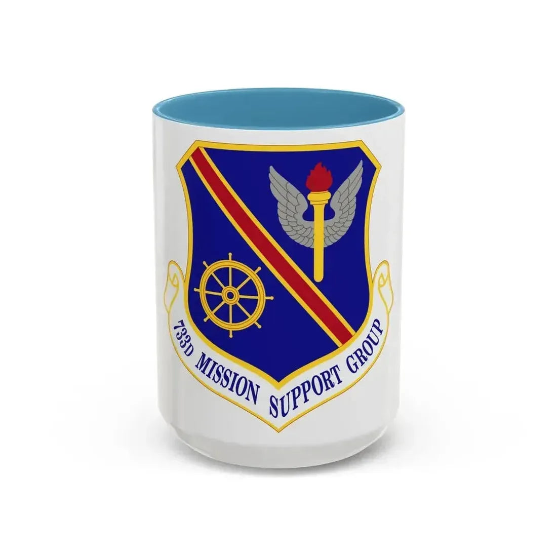 733d Mission Support Group (U.S. Air Force) Accent Coffee Mug 15oz Light Blue - Go Mug Yourself