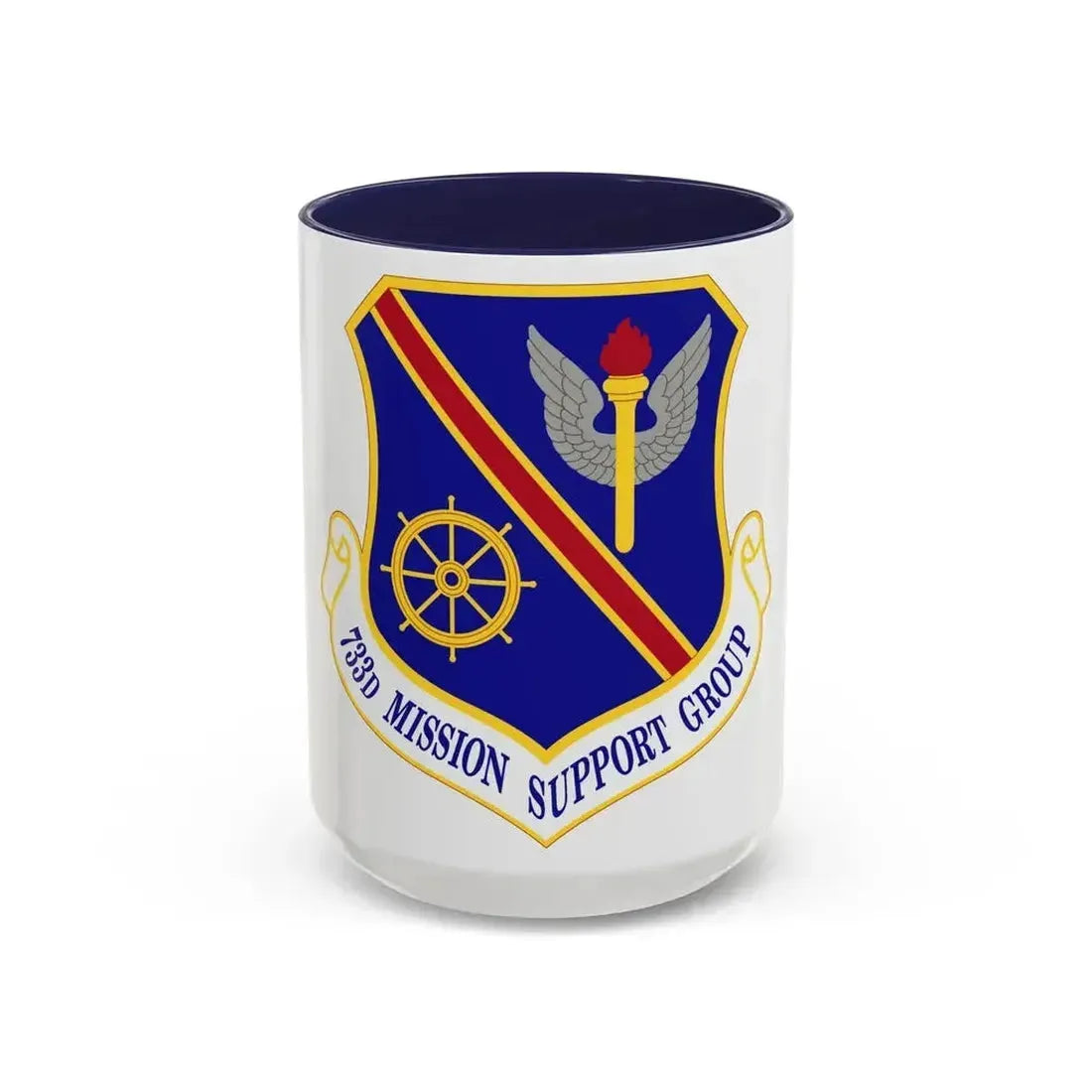 733d Mission Support Group (U.S. Air Force) Accent Coffee Mug 15oz Navy - Go Mug Yourself