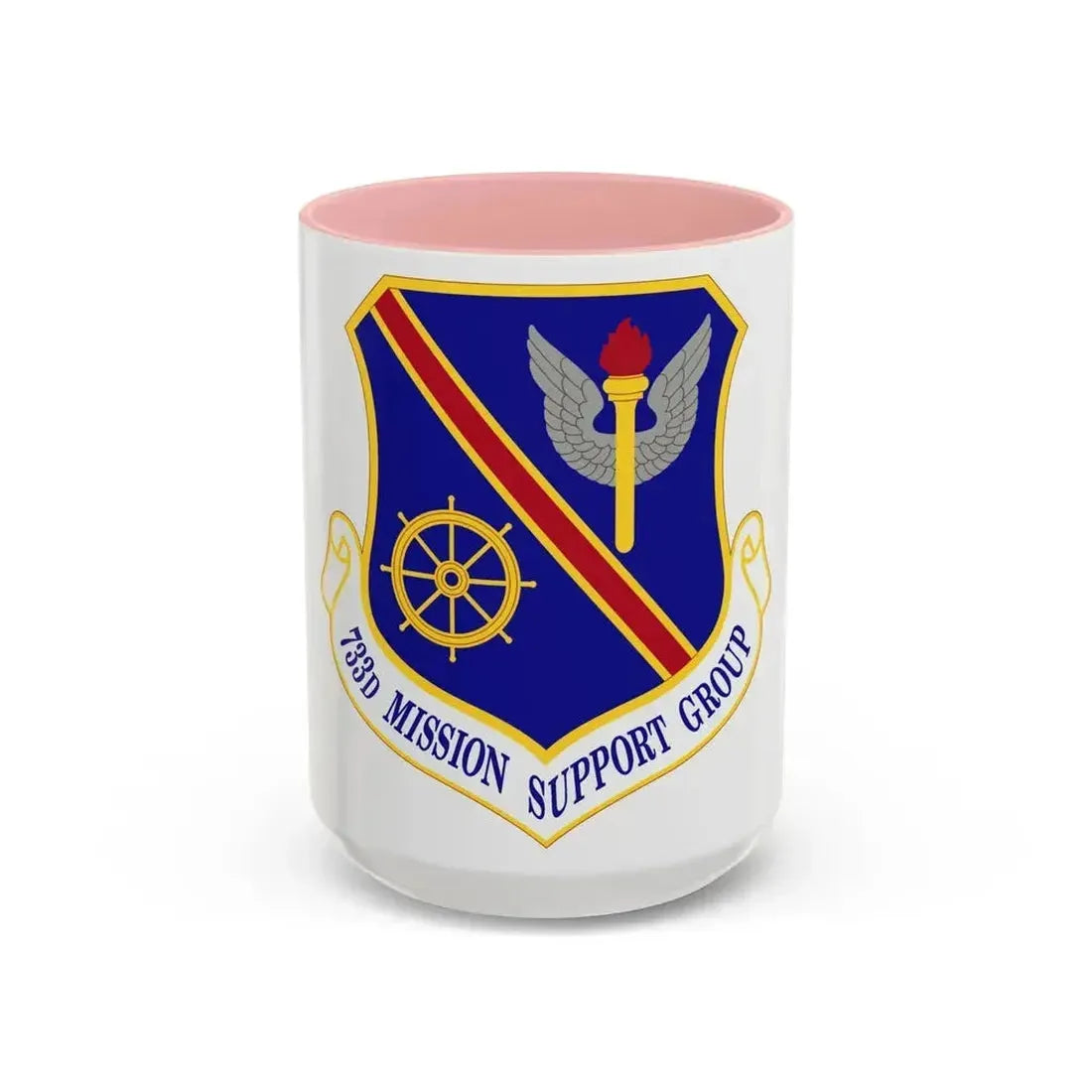 733d Mission Support Group (U.S. Air Force) Accent Coffee Mug 15oz Pink - Go Mug Yourself