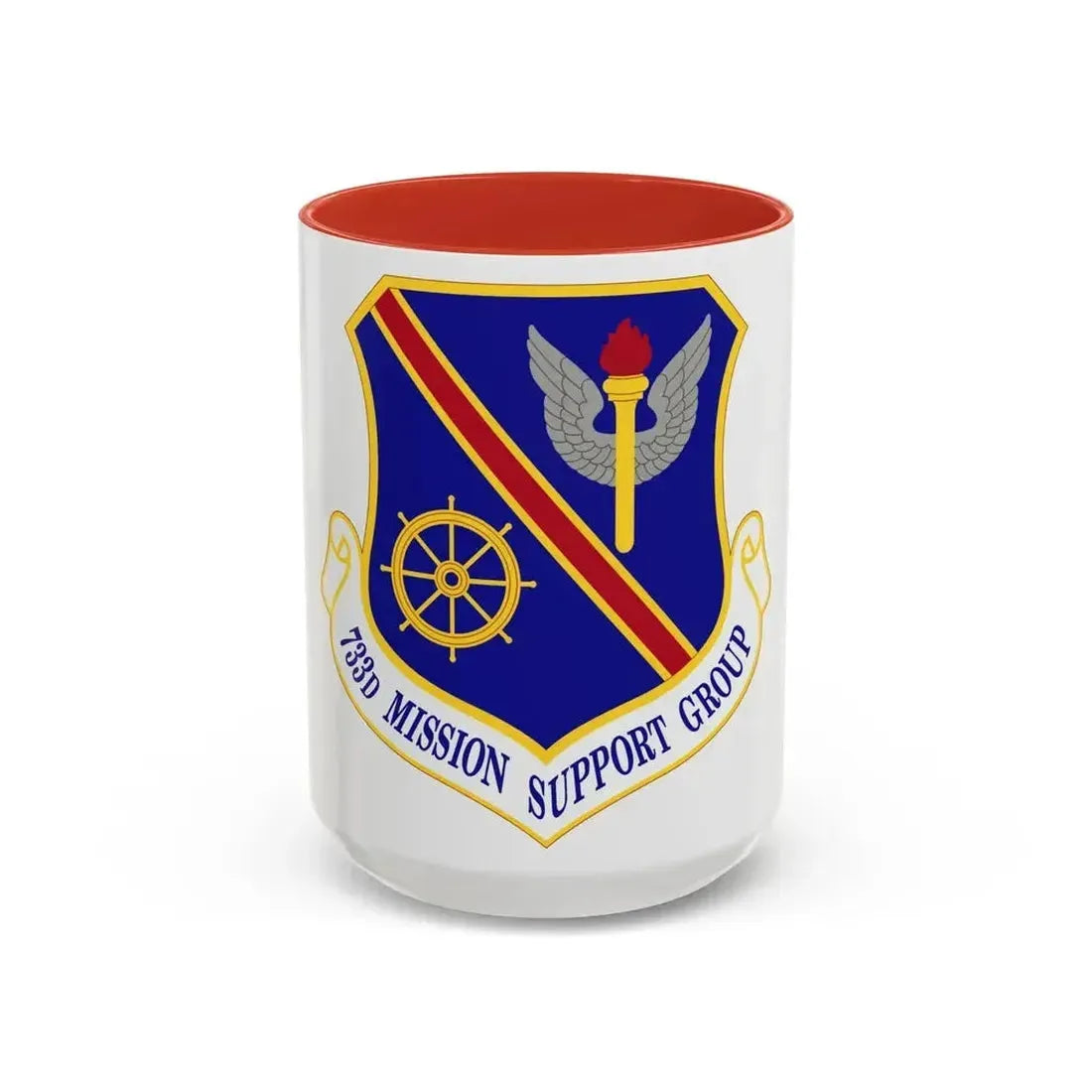 733d Mission Support Group (U.S. Air Force) Accent Coffee Mug 15oz Red - Go Mug Yourself