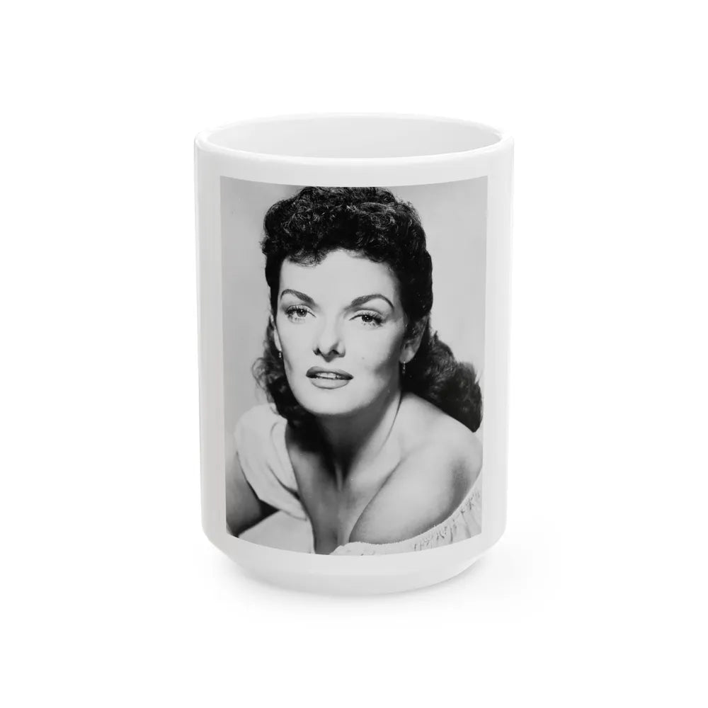 Jane Russell #15 (Vintage Female Icon) White Coffee Mug-15oz-Go Mug Yourself