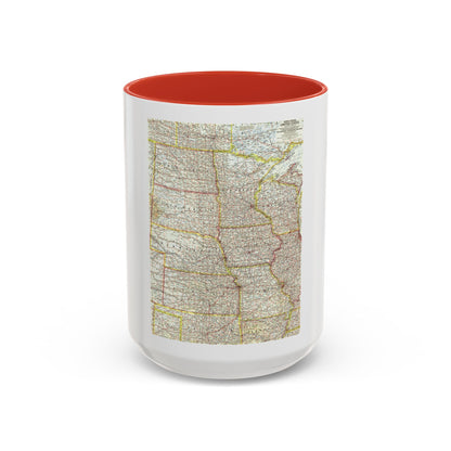 USA - North Central (1958) (Map) Accent Coffee Mug
