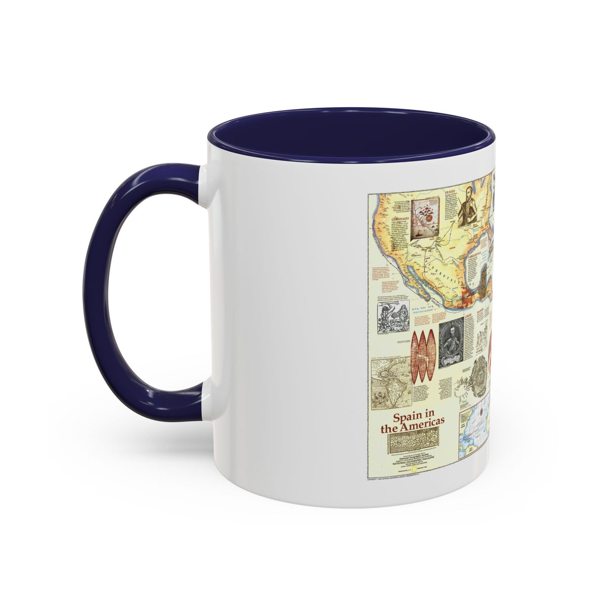 Americas - Spain in the (1992) (Map) Accent Coffee Mug