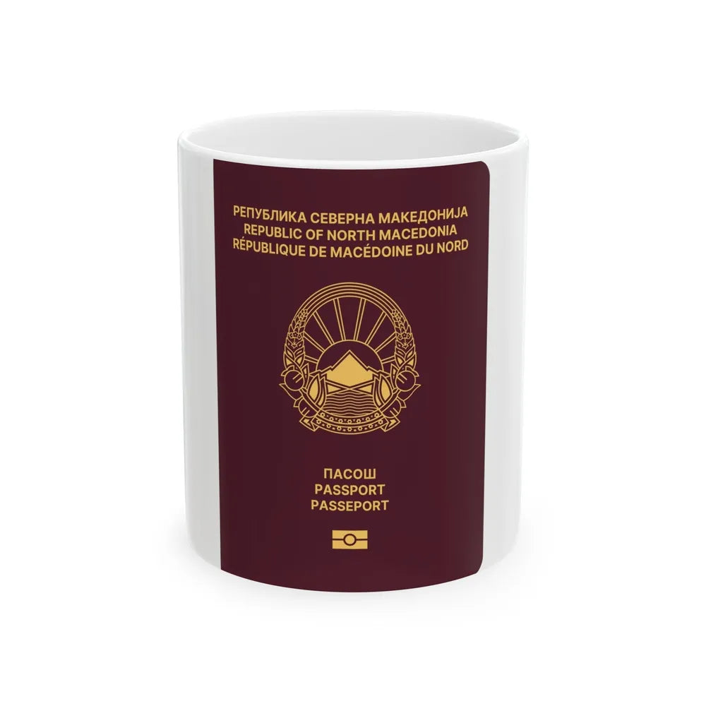 Macedonian Passport - White Coffee Mug-11oz-Go Mug Yourself