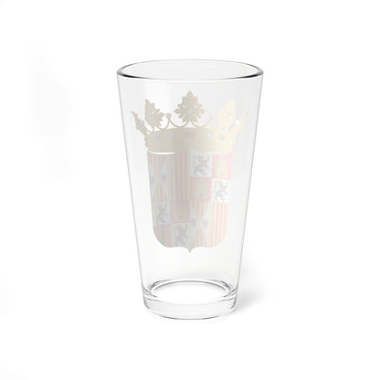 File-Escudo de armas de los reyes Católicos 1475-1492 (Spain) (Coat of Arms) Pint Glass 16oz