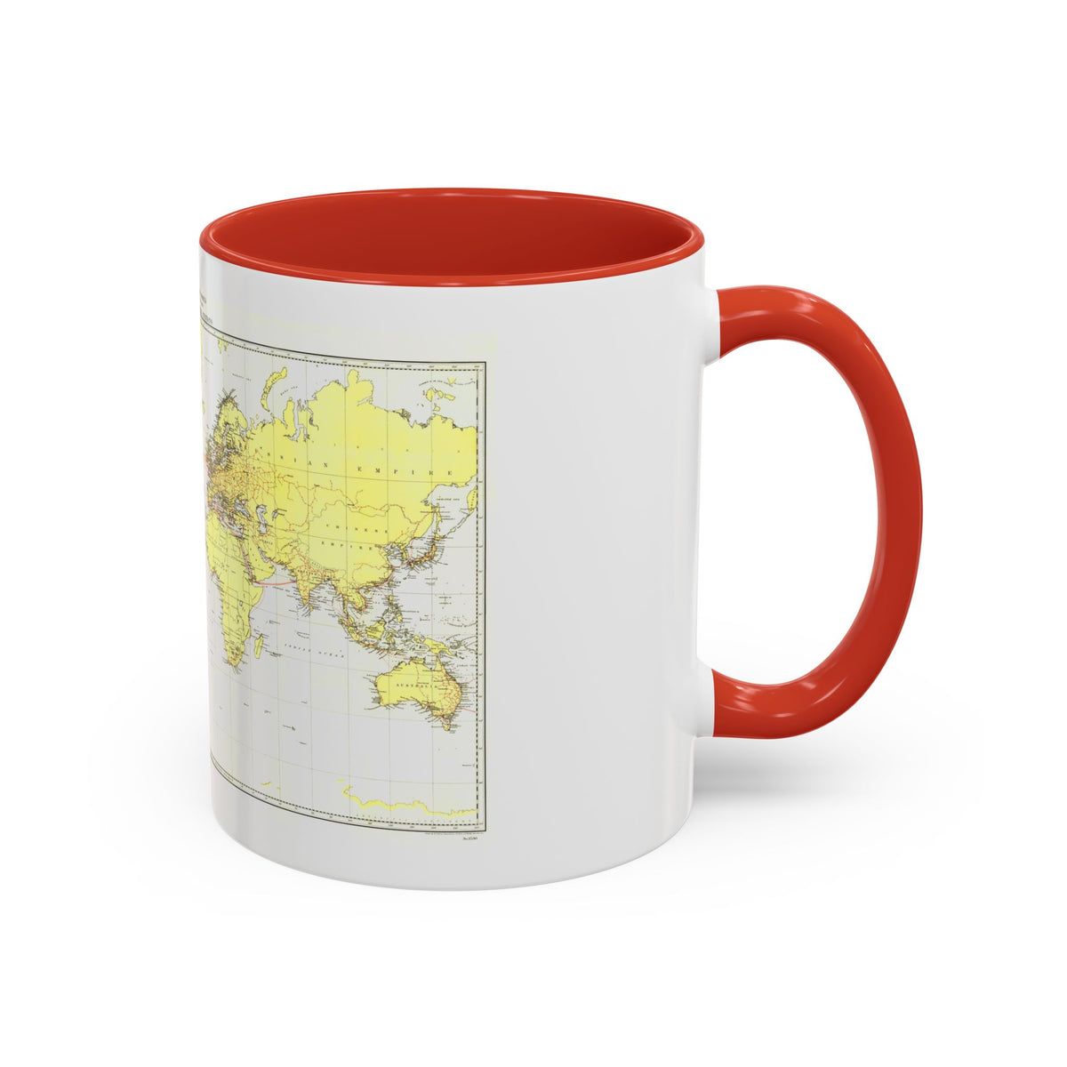 Submarine Cables of the World (1896) (Map) Accent Coffee Mug