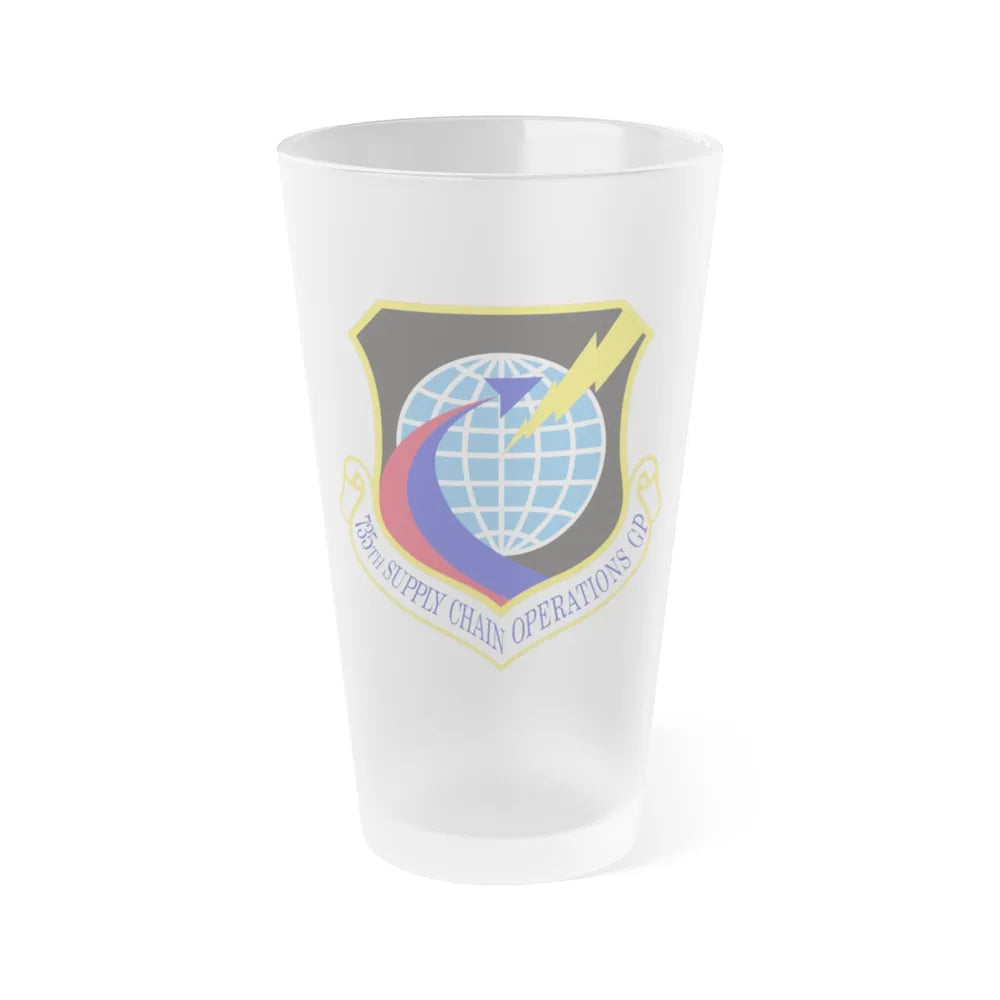 735th Supply Chain Operations Group (U.S. Air Force) Frosted Pint Glass 16oz-16oz-Frosted-Go Mug Yourself