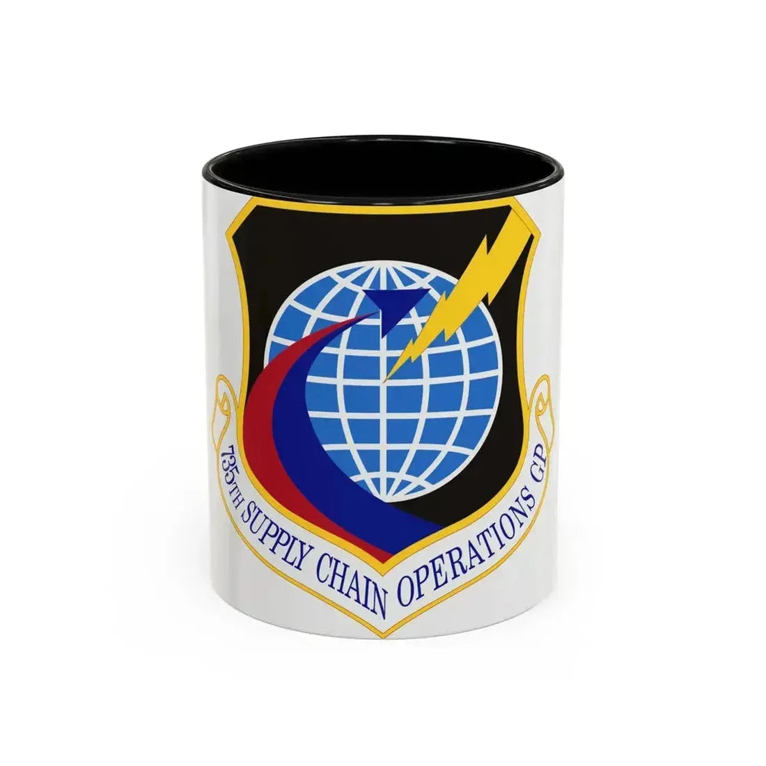 735th Supply Chain Operations Group (U.S. Air Force) Accent Coffee Mug 11oz Black - Go Mug Yourself