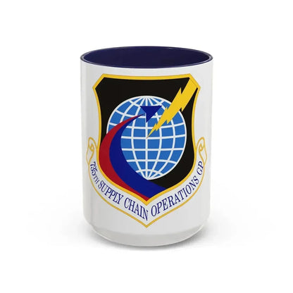 735th Supply Chain Operations Group (U.S. Air Force) Accent Coffee Mug 15oz Navy - Go Mug Yourself