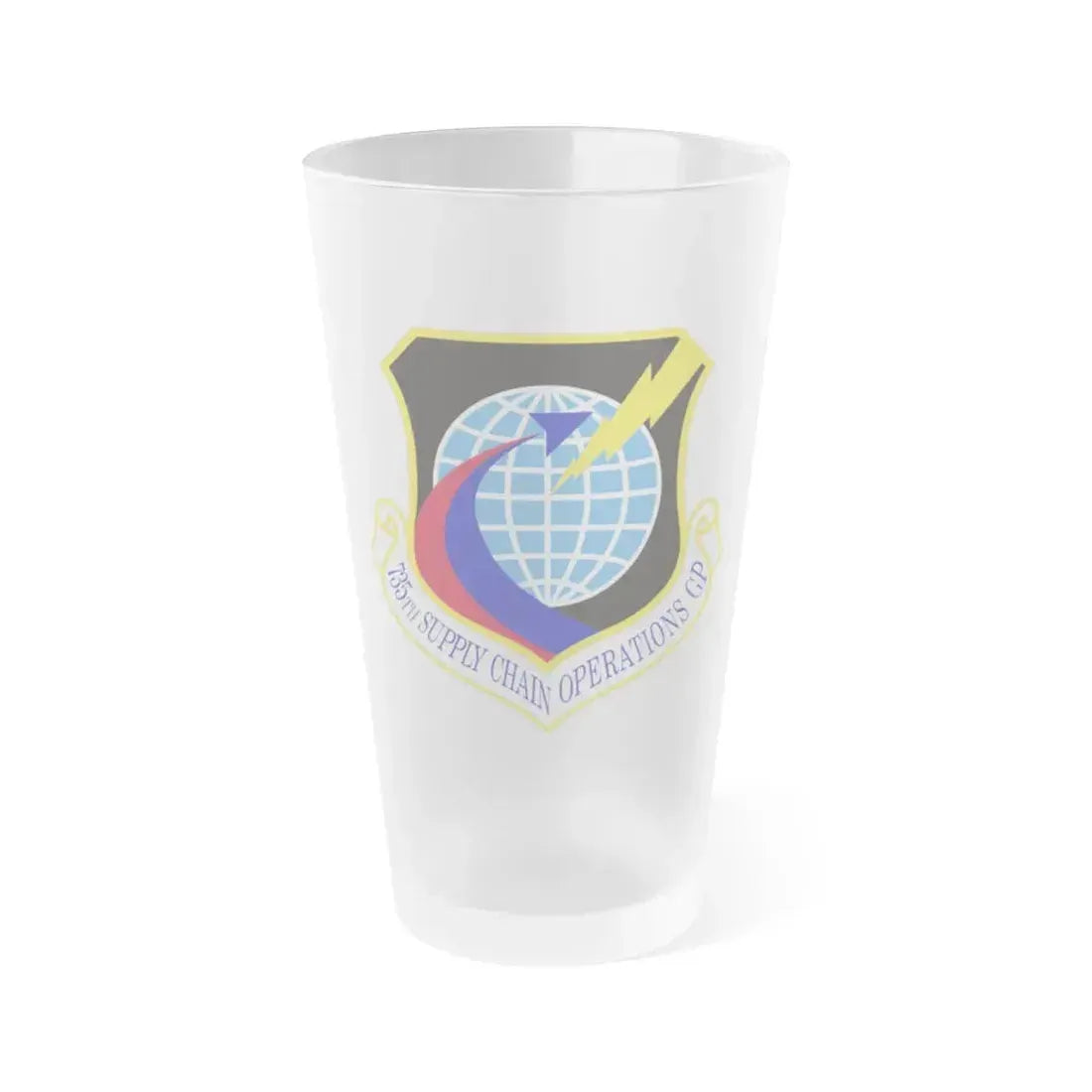 735th Supply Chain Operations Group (U.S. Air Force) Frosted Pint Glass 16oz 16oz Frosted - Go Mug Yourself