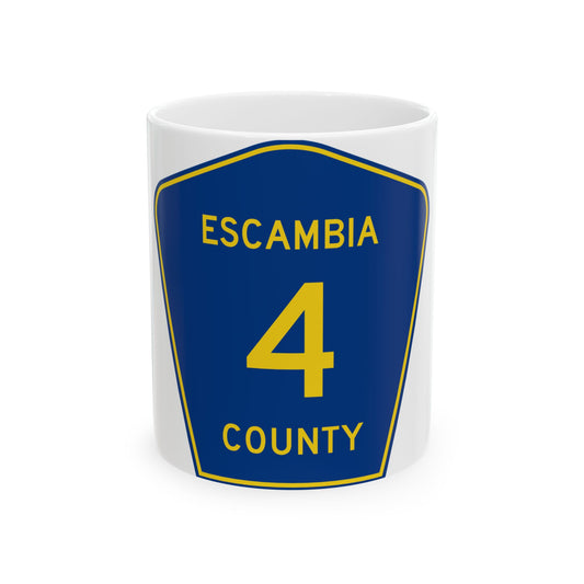 Escambia County Road 4 FL (Florida) (Road Sign) White Coffee Mug
