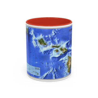 USA - Hawaii (1995) (Map) Accent Coffee Mug-11oz-Red-Go Mug Yourself