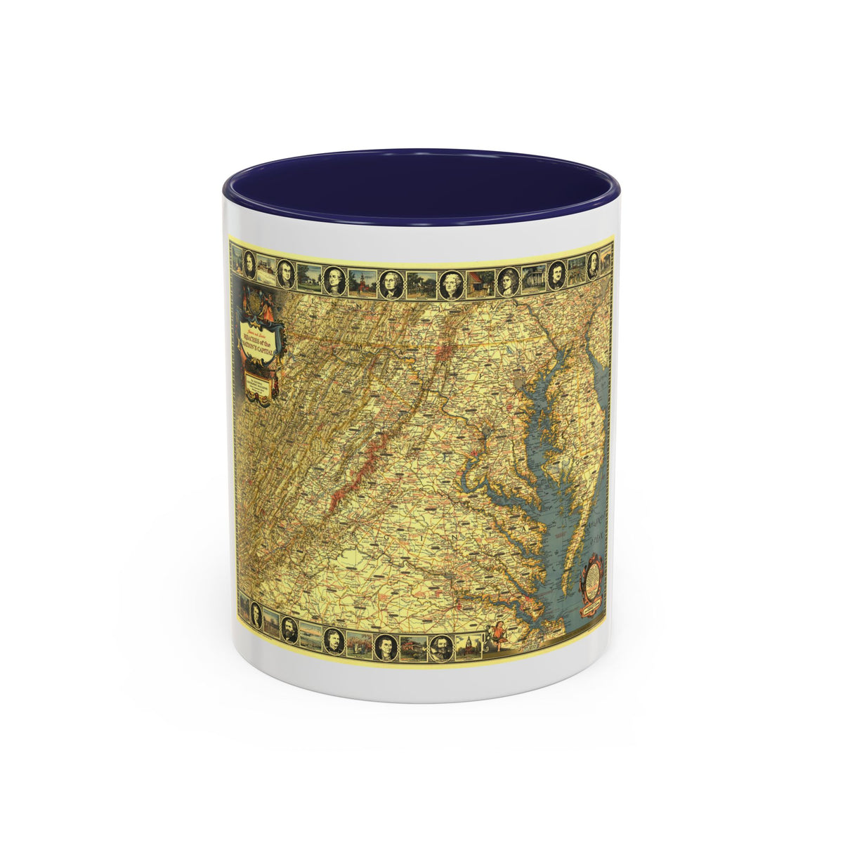 USA - Washington, Historic and Scenic (1939) (Map) Accent Coffee Mug