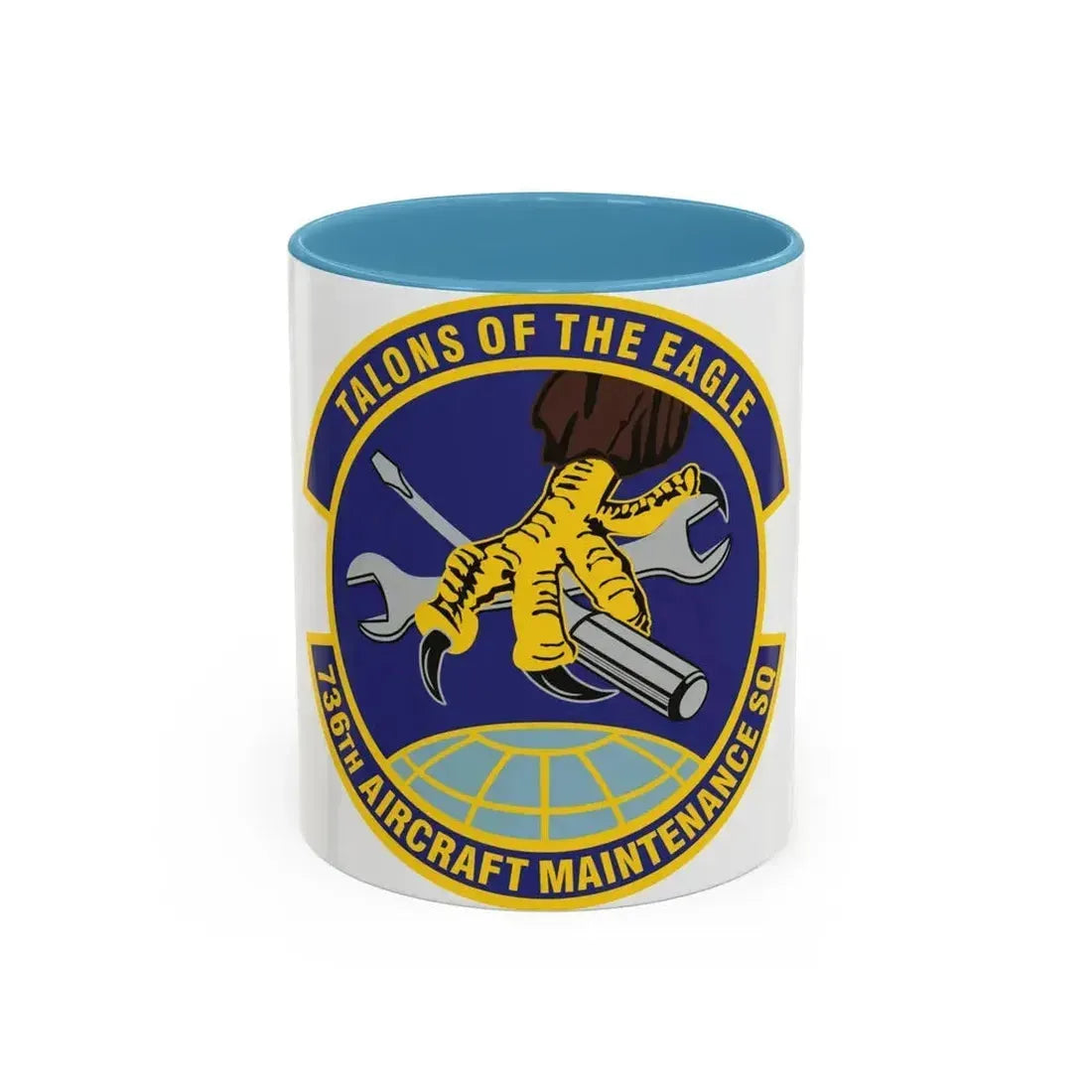 736th Aircraft Maintenance Squadron (U.S. Air Force) Accent Coffee Mug 11oz Light Blue - Go Mug Yourself